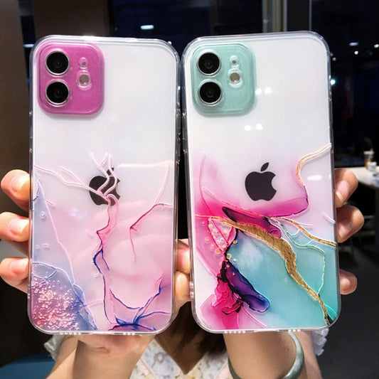 Clear Watercolor Case for iPhone