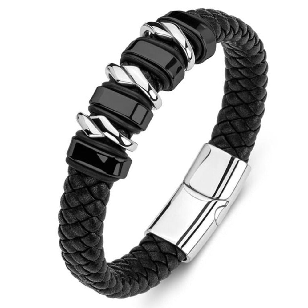 Braided Charm Bracelet Made from Vegan Leather