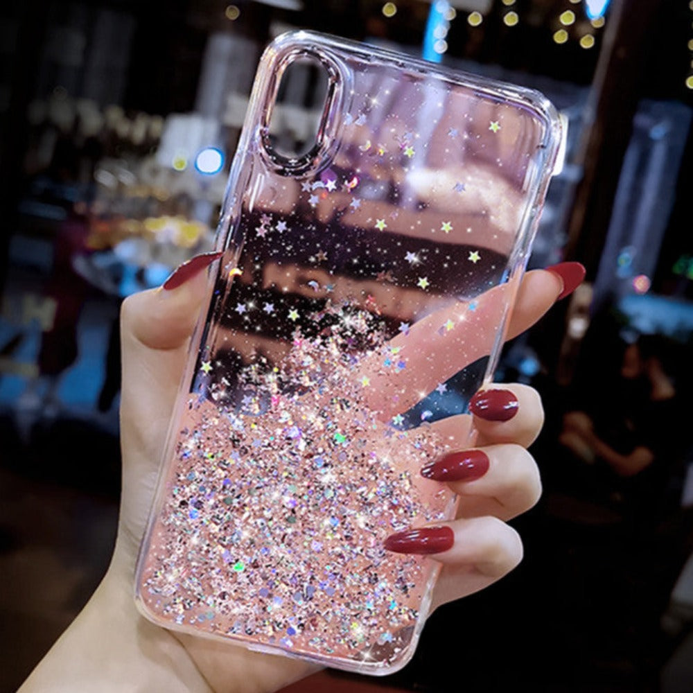 Glittering Sequin Phone Case - Clear