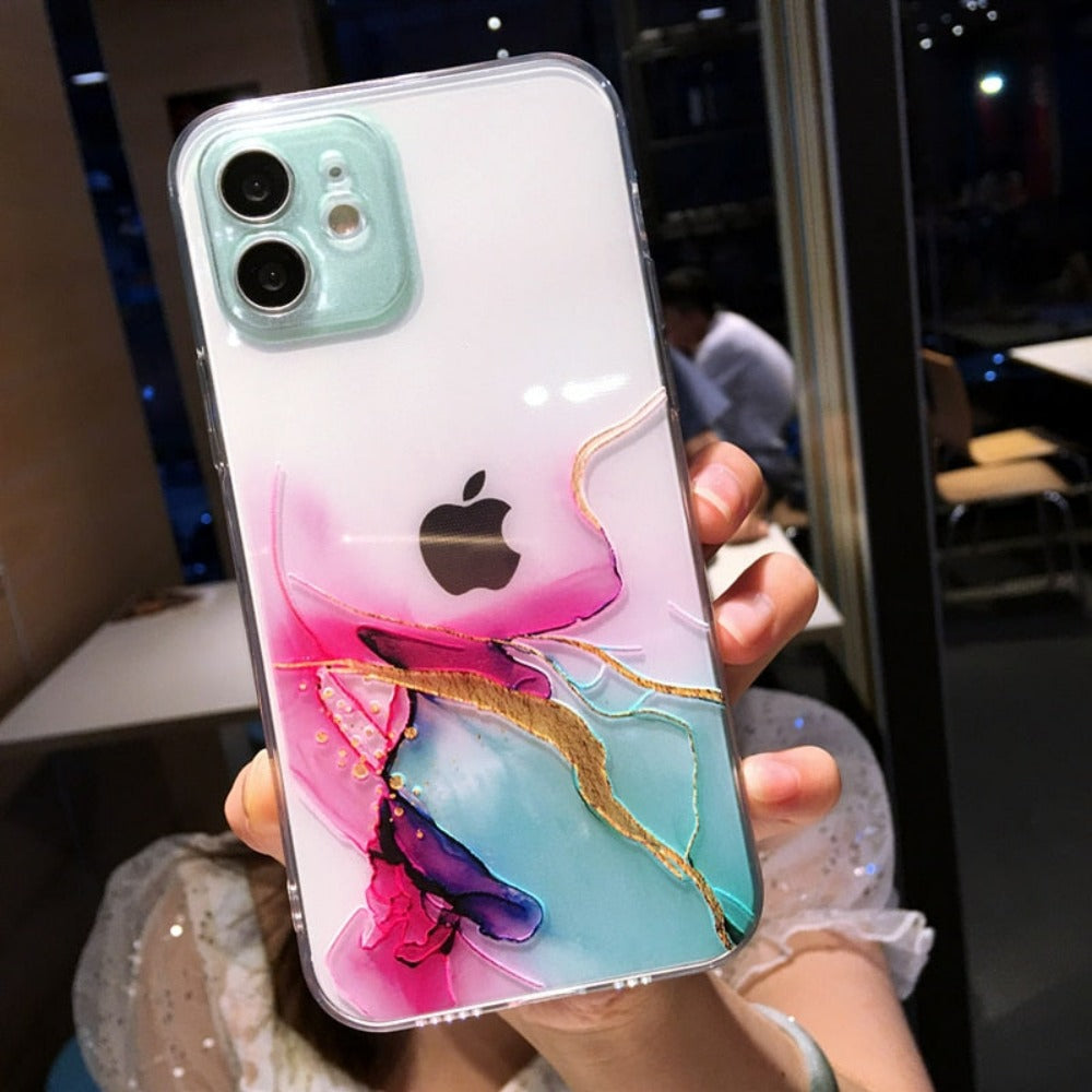 Clear Watercolor Case for iPhone