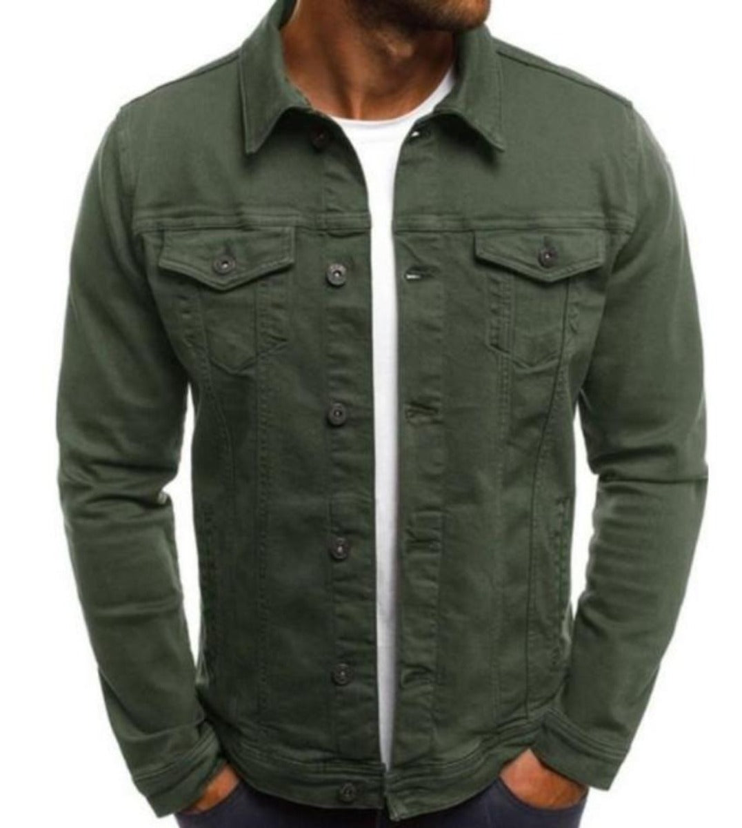 Casual Men's Jacket with Dual Pockets