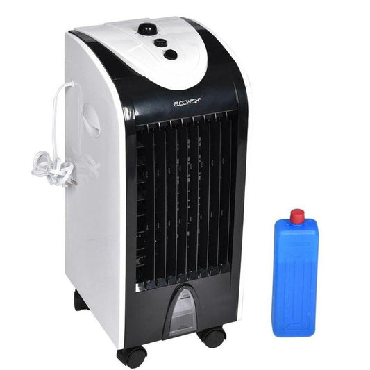 CoolBreeze Portable Air Conditioning Unit with Adjustable Fan Speed and Built-in Humidifier: white, black portable air cooler