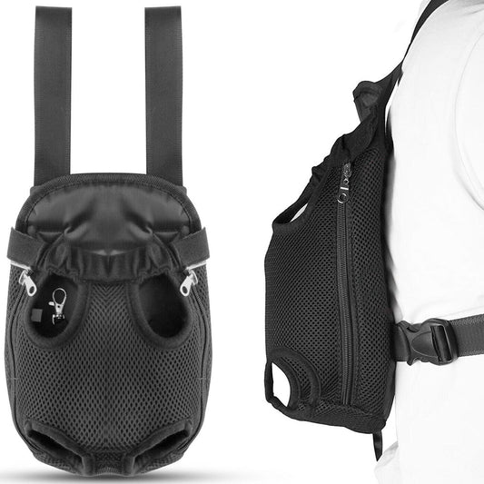 Compact Pet Carryall for Canines and Felines on the Go: black pet carrier backpack, functional minimal style