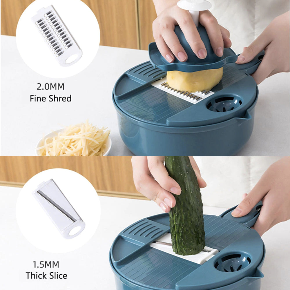 Multi-Purpose Grater for Kitchen with 12 Functions for Slicing Vegetables