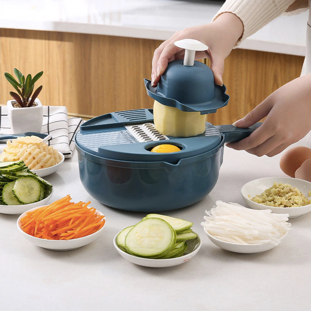 Multi-Purpose Grater for Kitchen with 12 Functions for Slicing Vegetables