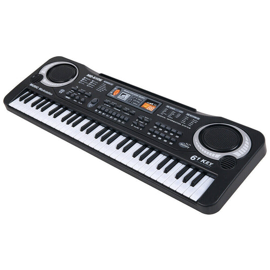 Portable Kids' Electronic Keyboard, Musical Piano: black, white electronic keyboard, modern electronic instrument style
