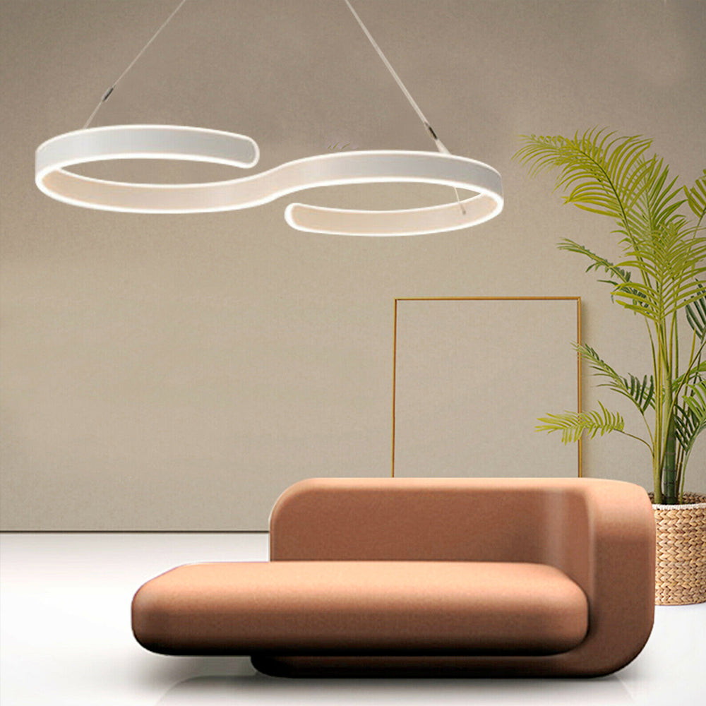 Contemporary LED Swirl Shaped Acrylic Light Fixture