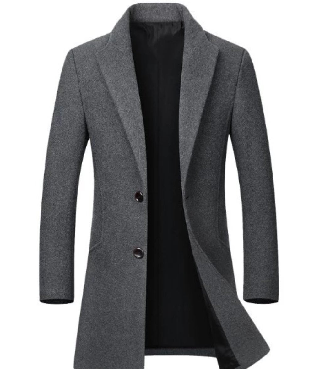 Classic Mid Length Double Button Men's Coat