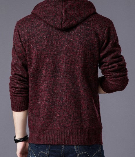 Gray Hooded Zip Jacket for Men