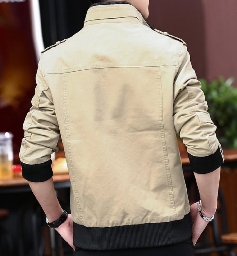 Faux Fur-Lined Military-Inspired Men's Jacket