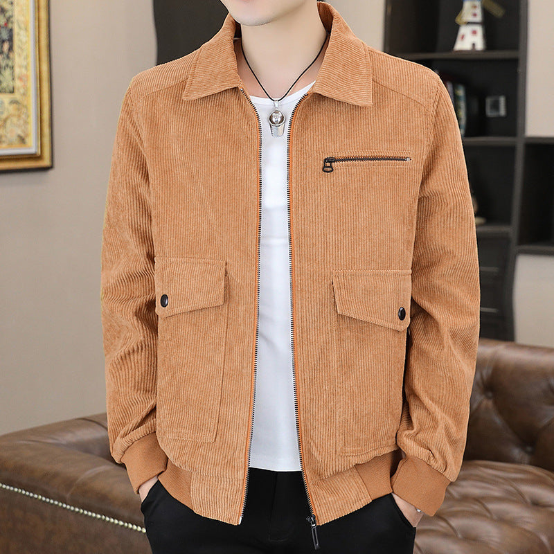 Corduroy Jacket for Men with Front Pockets