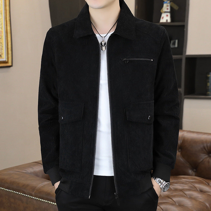 Corduroy Jacket for Men with Front Pockets