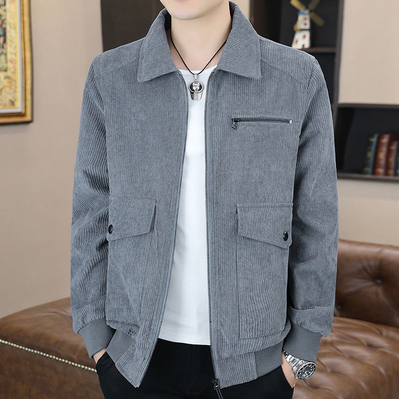 Corduroy Jacket for Men with Front Pockets