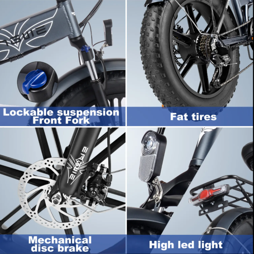 Foldable 750W E-Bike with Shimano 7-Speed Transmission: Unleash Your Speed