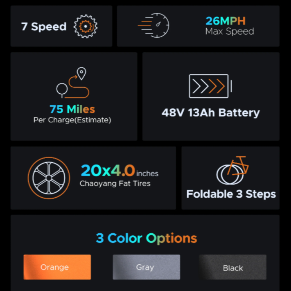 Foldable 750W E-Bike with Shimano 7-Speed Transmission: Unleash Your Speed