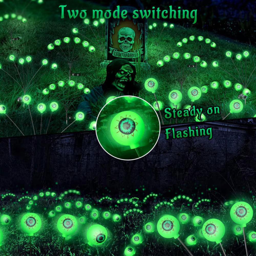 Set of 10 LED Solar Eye Ball Lights for Halloween (2 Packs)