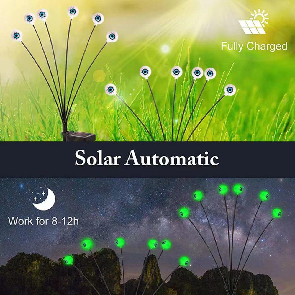Set of 10 LED Solar Eye Ball Lights for Halloween (2 Packs)