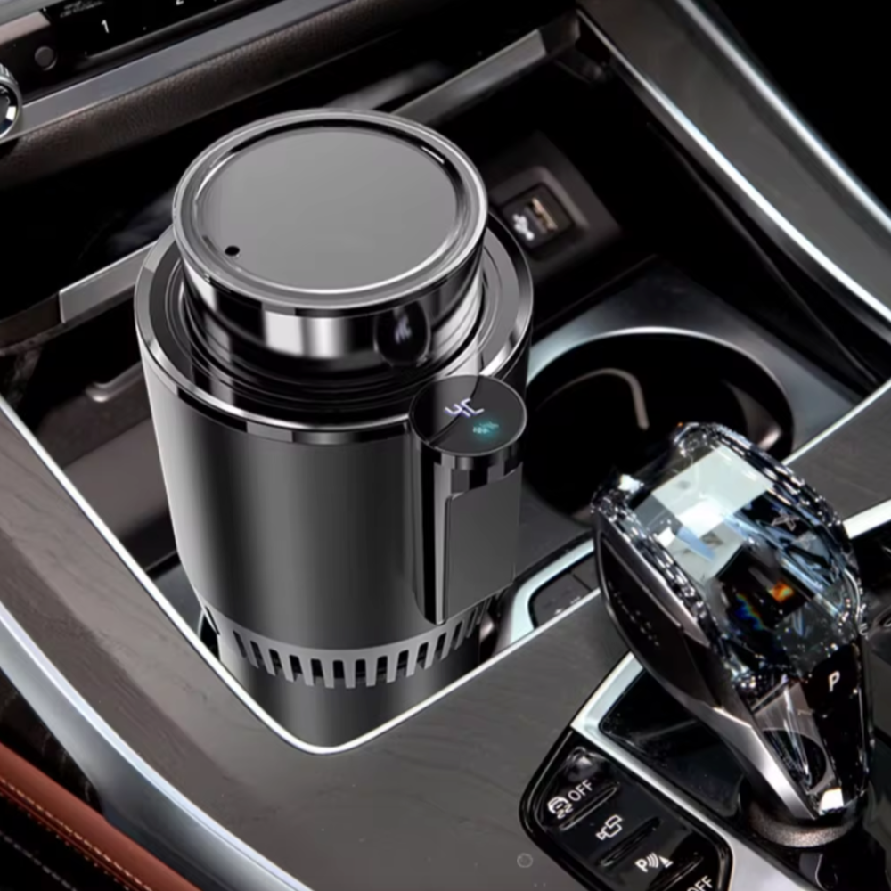 Smart Cooler Cup Holder with Digital Display - All-in-One Solution for Keeping Your Beverages Chilled