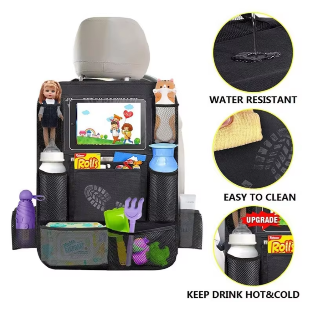 Car Backseat Organizer with Tablet Holder for Touch Screen Devices