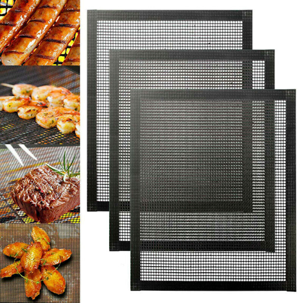 4 Pack of Durable Non-Stick BBQ Grill Mesh - Reusable