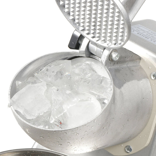 Electric Snow Cone Maker, Heavy Duty Ice Shaver Machine: silver, clear ice crusher machine, industrial style
