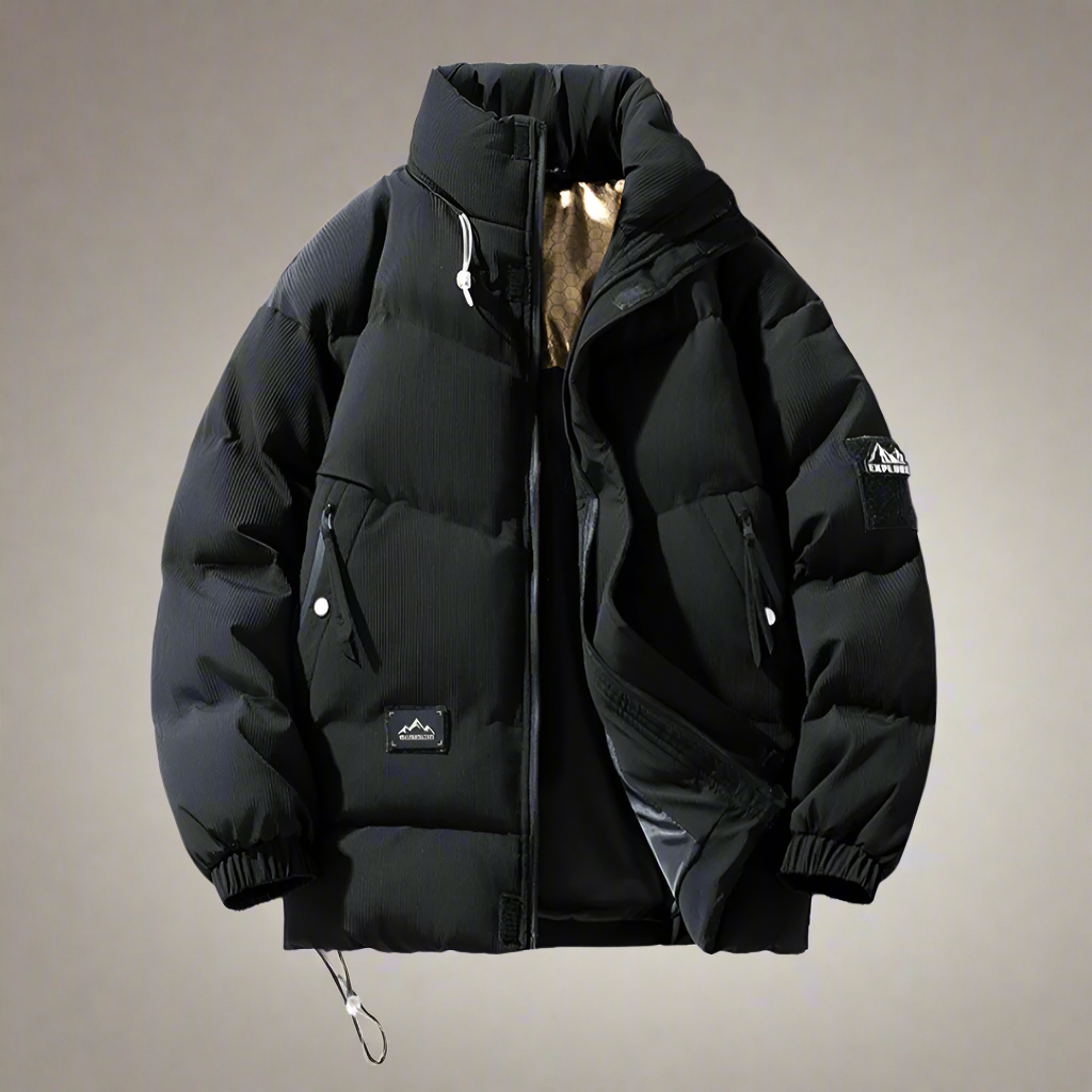 Puffer Jacket for Men with Stand Collar
