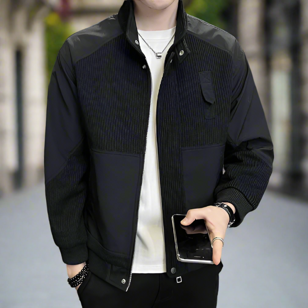 Patchwork Knit Jacket for Men