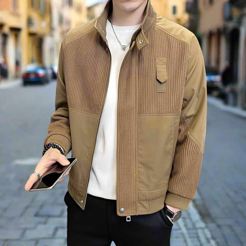 Patchwork Knit Jacket for Men