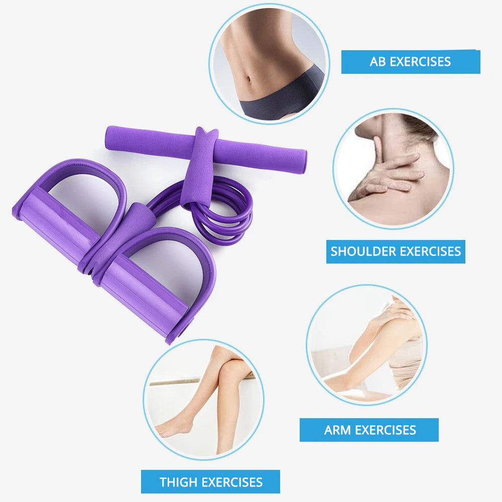 Portable Exercise Resistance Band with Pedal