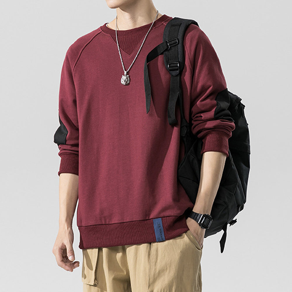 Contrasting Elbow Patch Men's Pullover