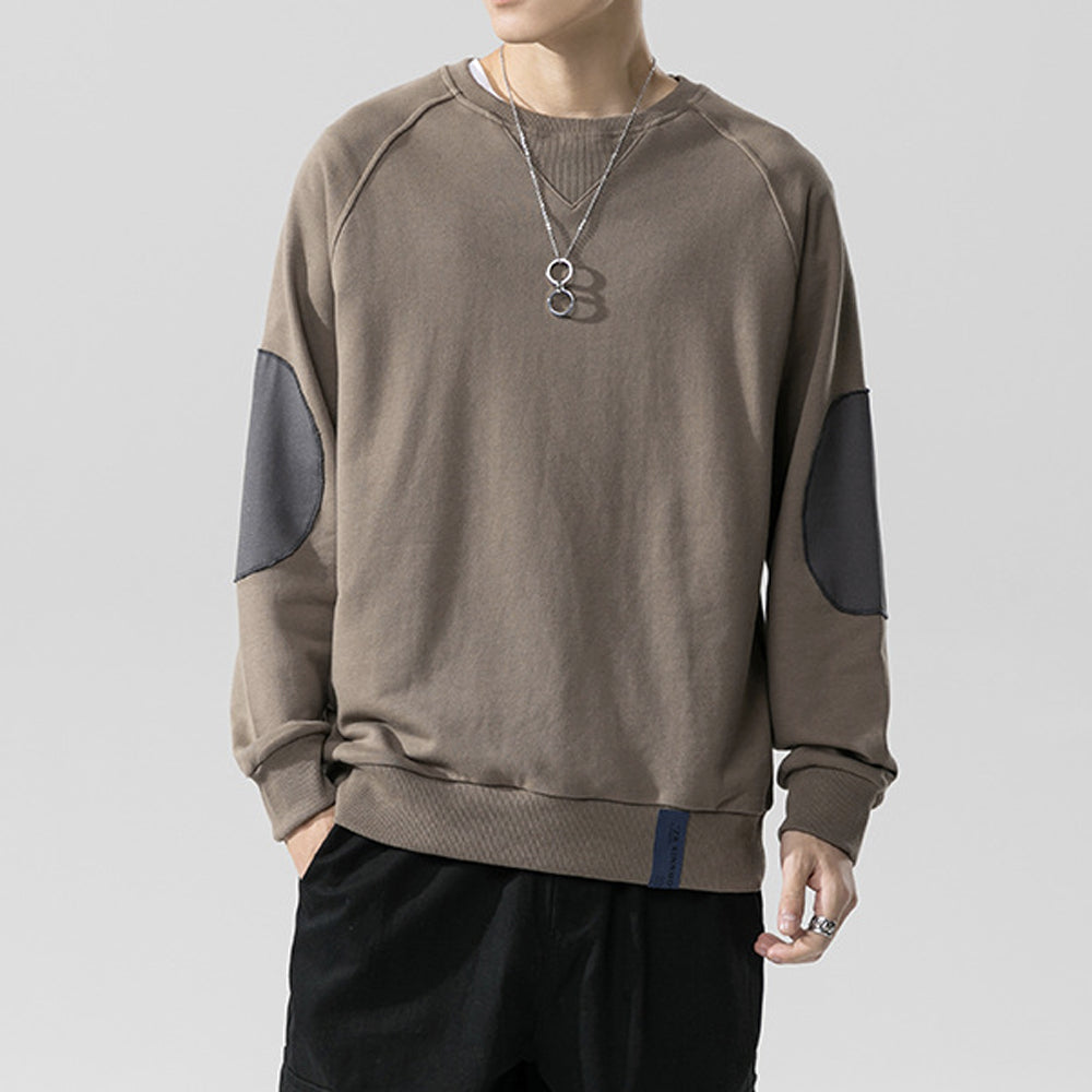 Contrasting Elbow Patch Men's Pullover