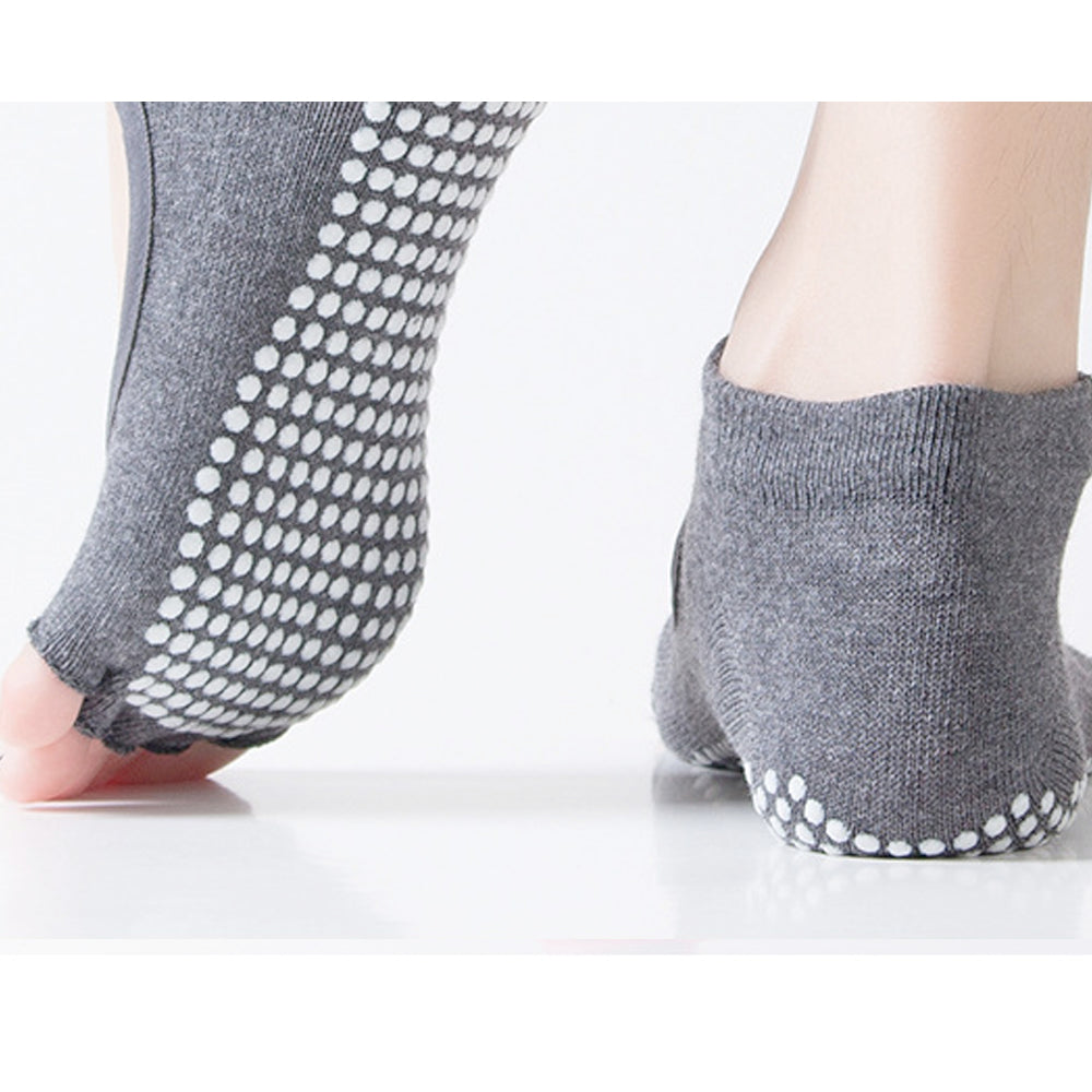 Non-Slip Open Toe Grip Socks - Pack of 3