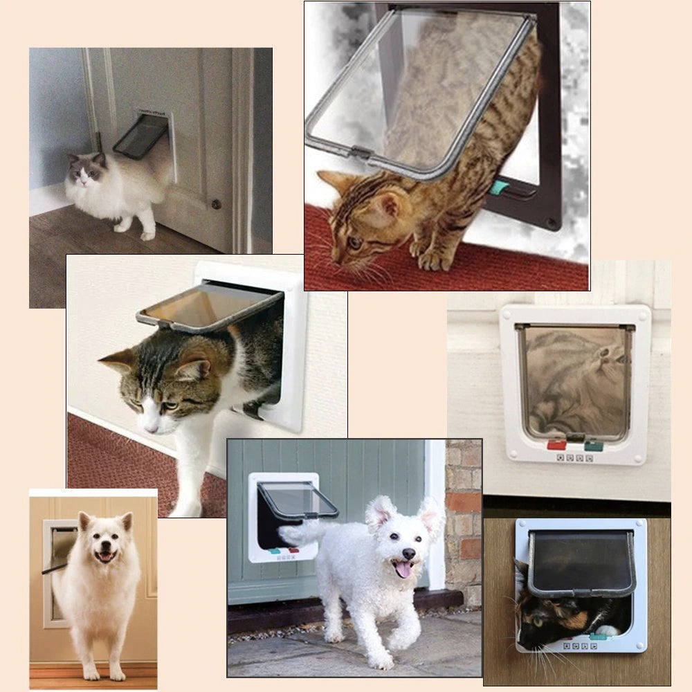 Medium-Sized Pet Door with Secure Flap for Cats and Dogs