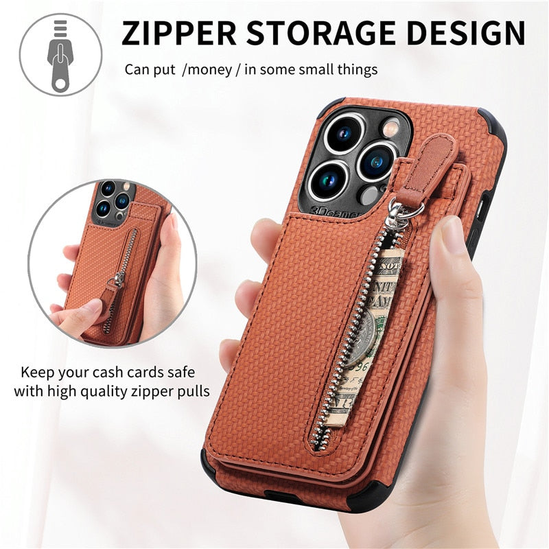 High-End Plant-Based Leather Wallet Case for iPhone