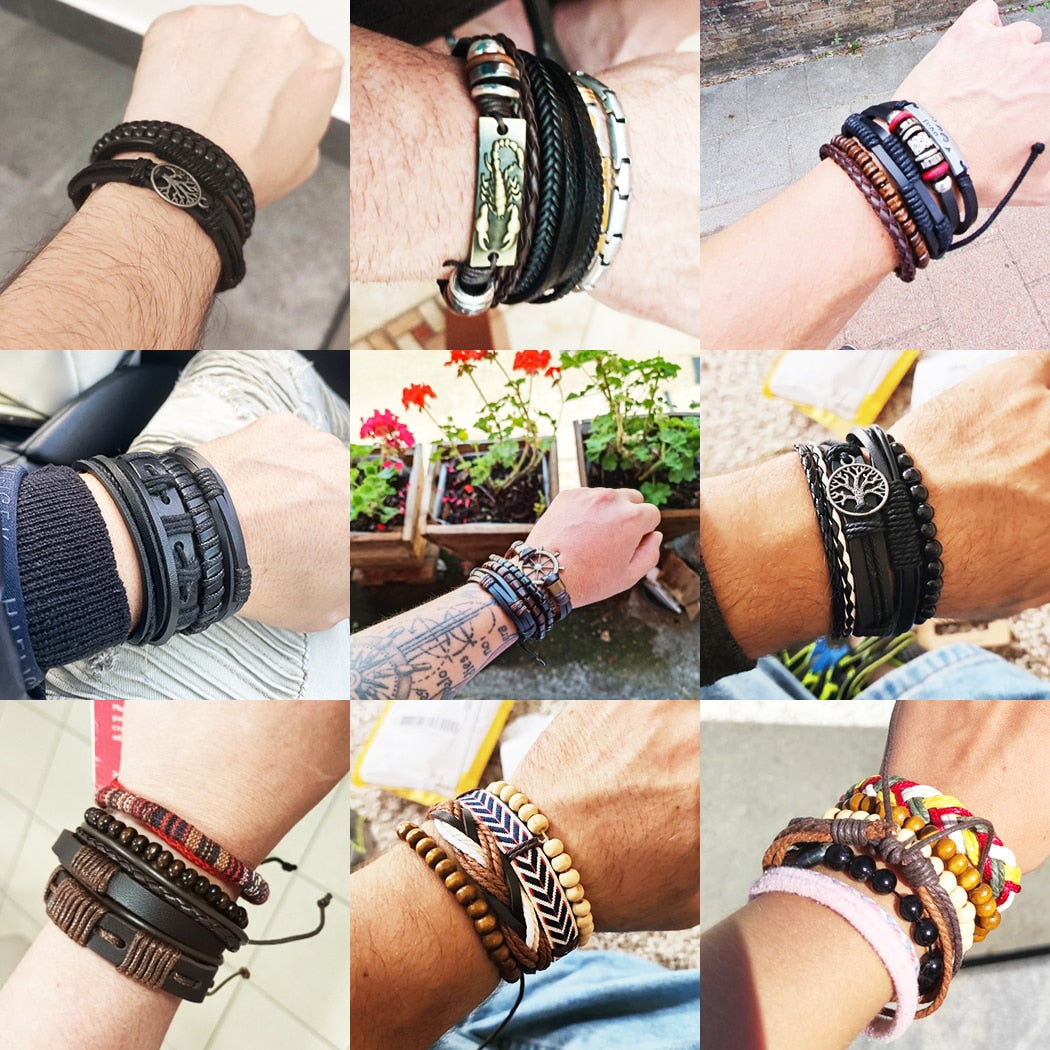 Gothic Layered Bracelet for Men
