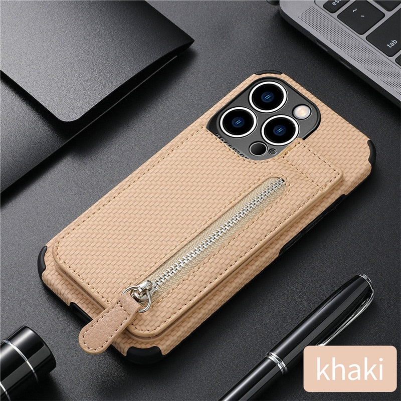 High-End Plant-Based Leather Wallet Case for iPhone
