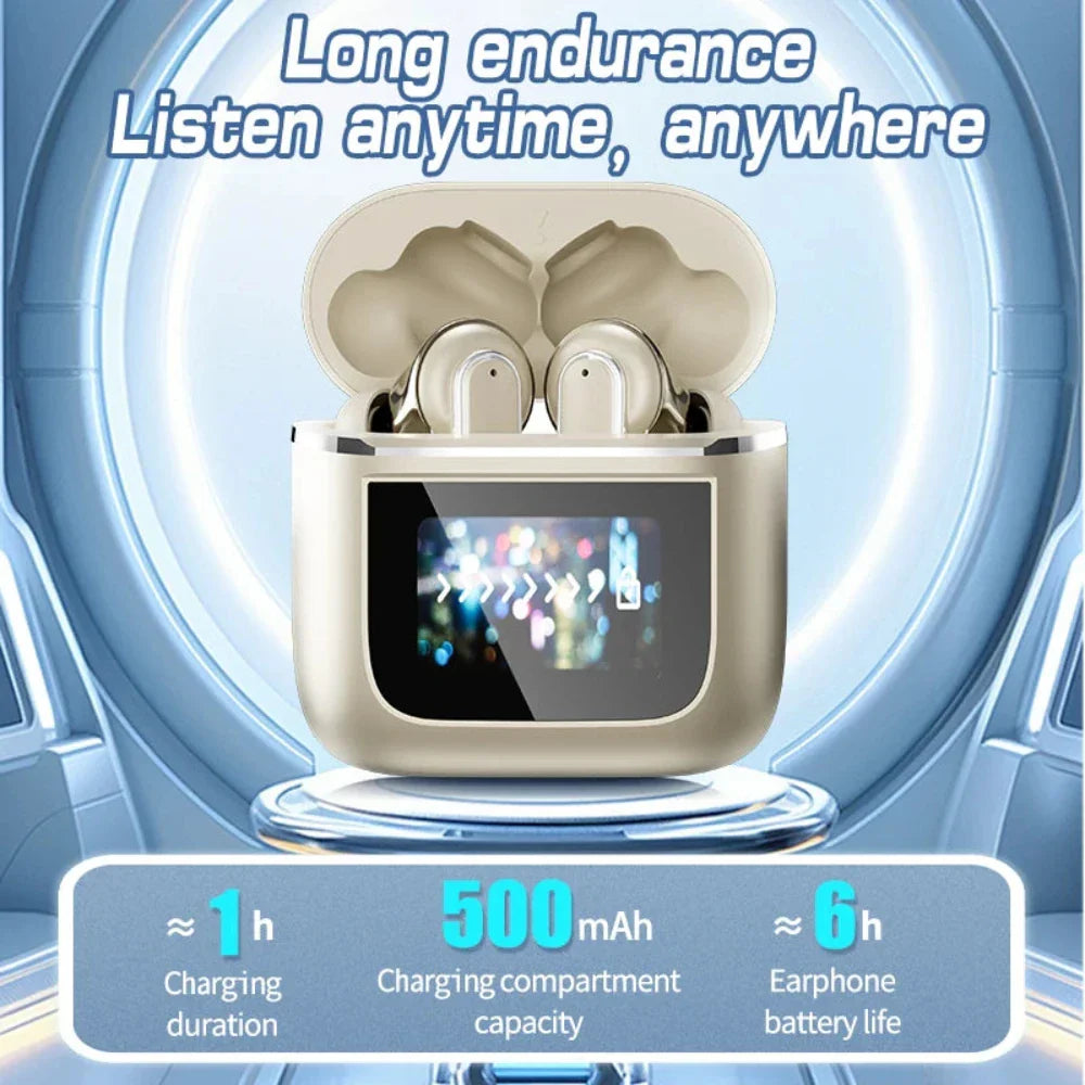 Noise-Canceling Bluetooth Earbuds with Touch Screen Technology