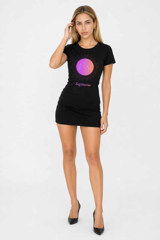Gradient Zodiac T-Shirt for Women: Embrace Your Inner SAGITTARIUS! Black