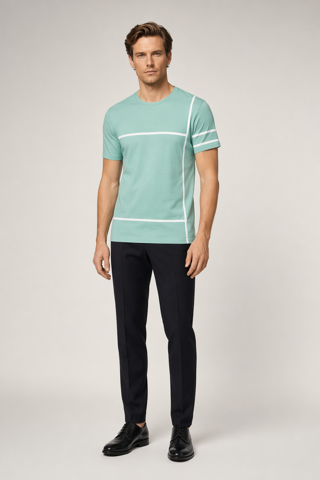 Printed Lines Men's T-Shirt Green