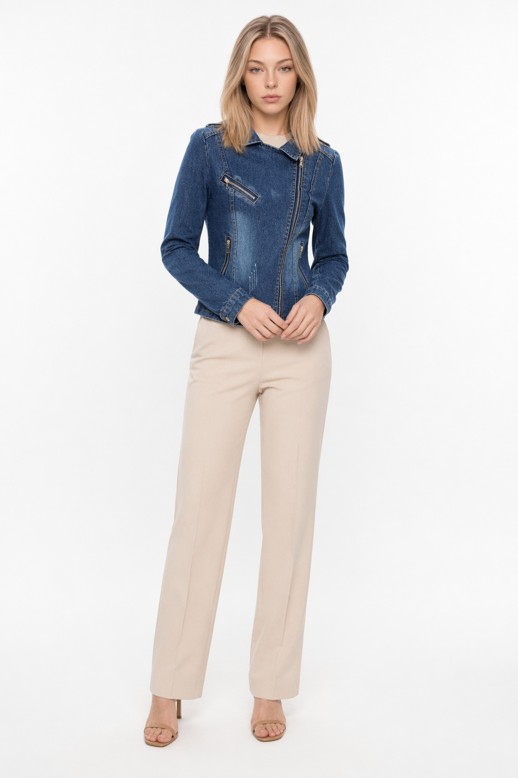 Women's Motorcycle Denim Jacket Default