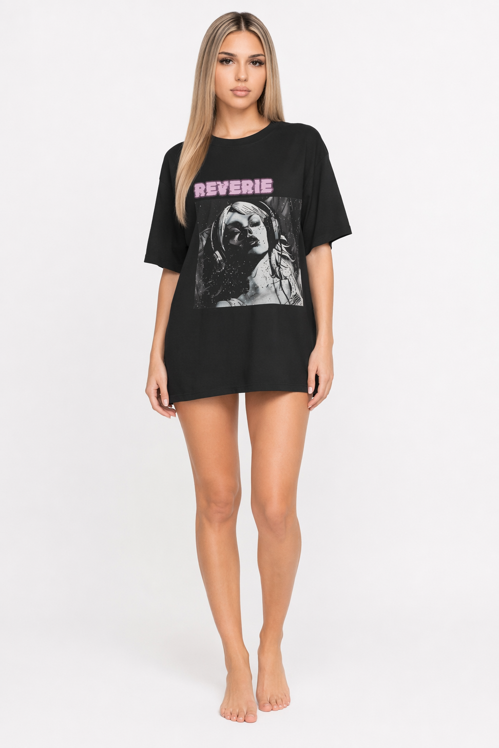 Oversize T-Shirt with a Retro Vibe Black