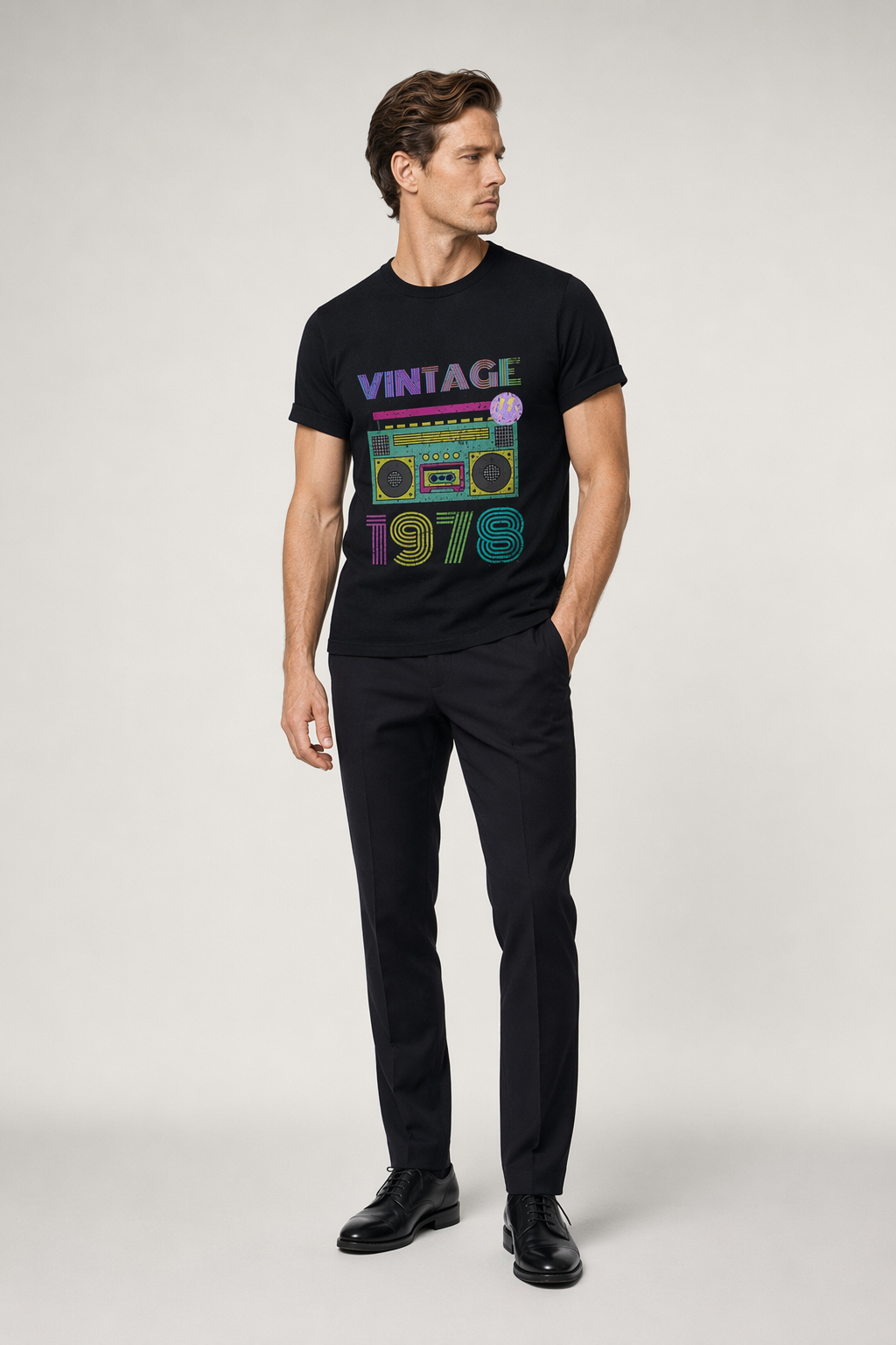 1978 Retro Style Men's T-Shirt Black