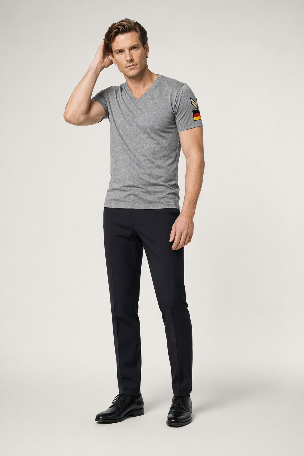 Army Tee Shirt for Men Gray