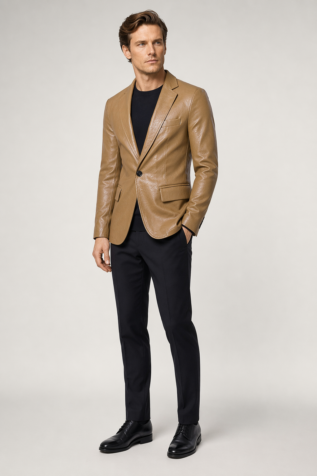 Faux Leather Blazer for Men Default