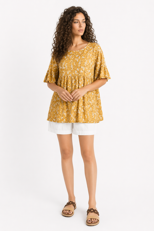 Floral Yellow Top for Women Default