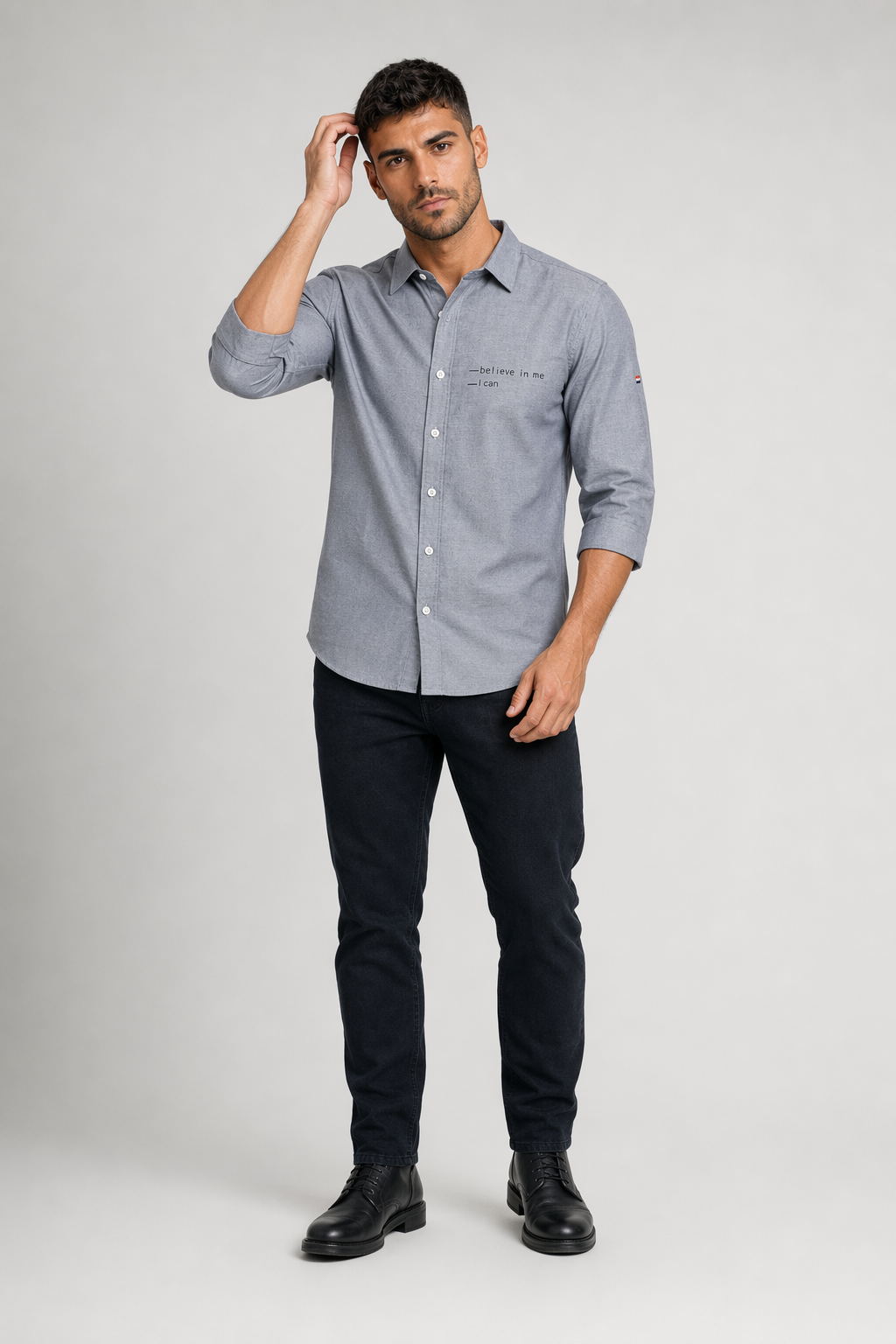 Half Sleeve Shirt for Men's Urban Fashion Gray
