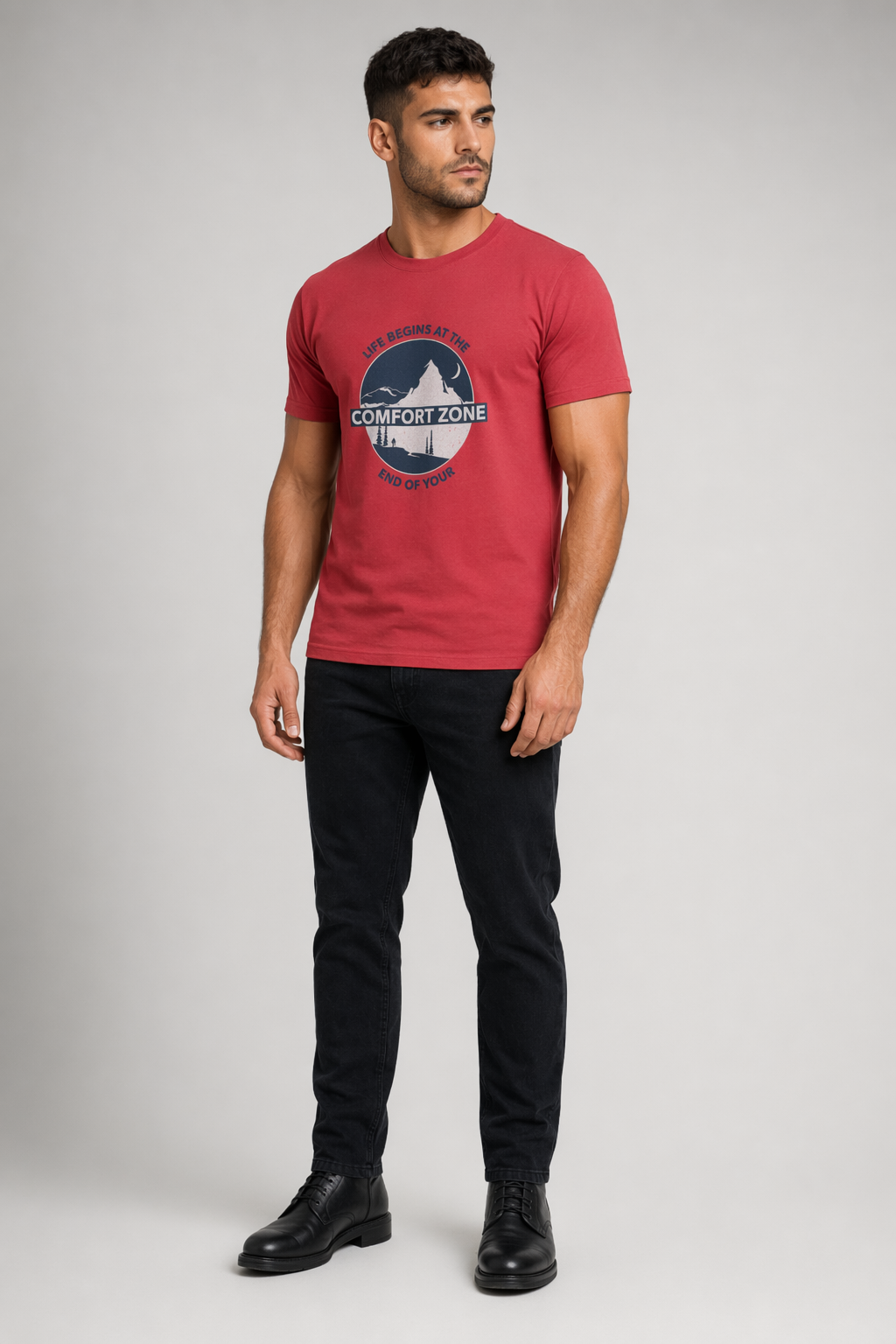 Comfort Zone Men's T-Shirt: Find Your Ultimate Comfort Red
