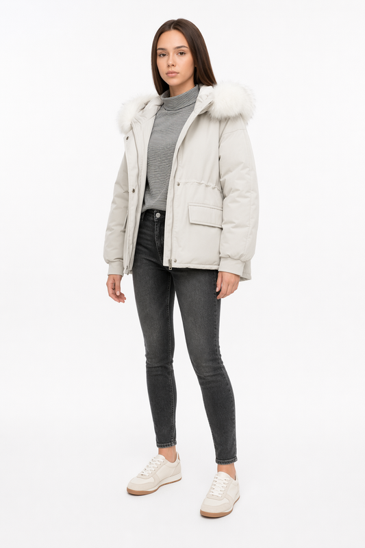 Short Hooded Puffy Winter Coat for Women Default