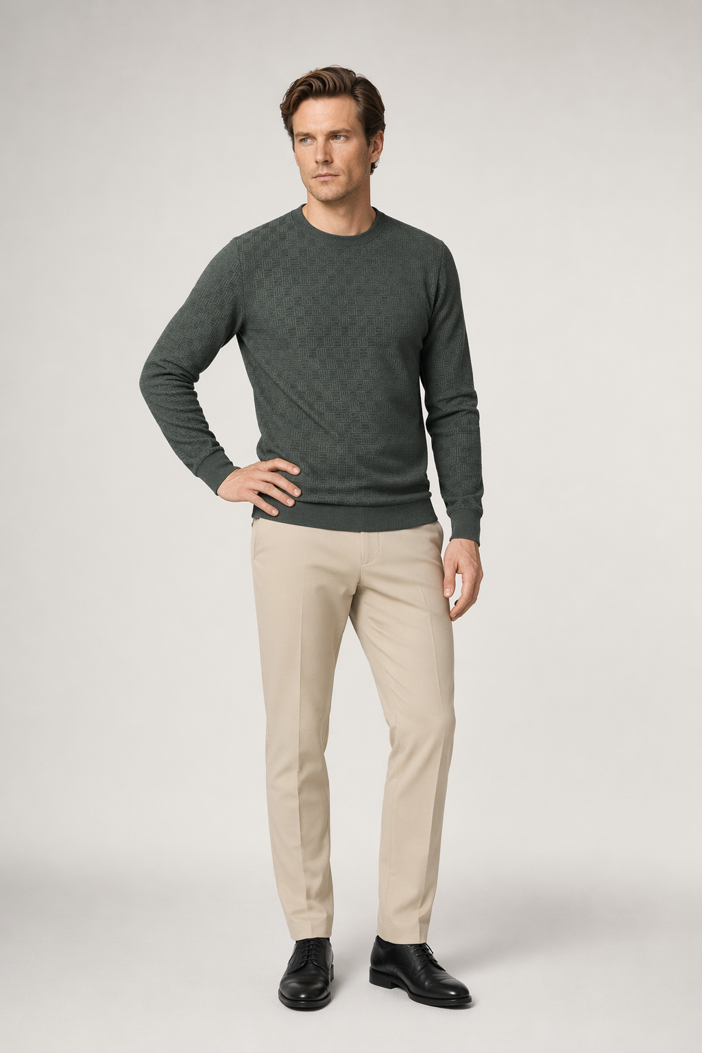Long Sleeve Casual Men's Shirt Green