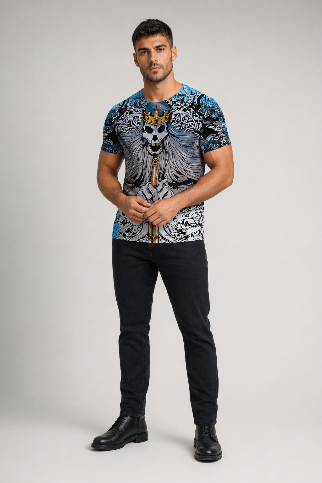 Vintage Skull Graphic Tee for Men Style 2